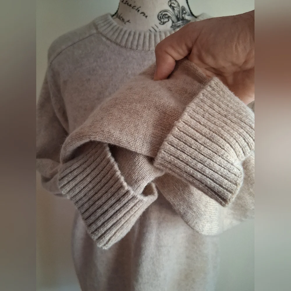 Selected Homme- 100% Lambs Wool Men's Crewneck Sweater in Beige Size Large - Picture 5 of 9